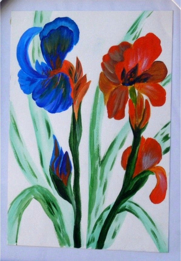 fleurs sous verre